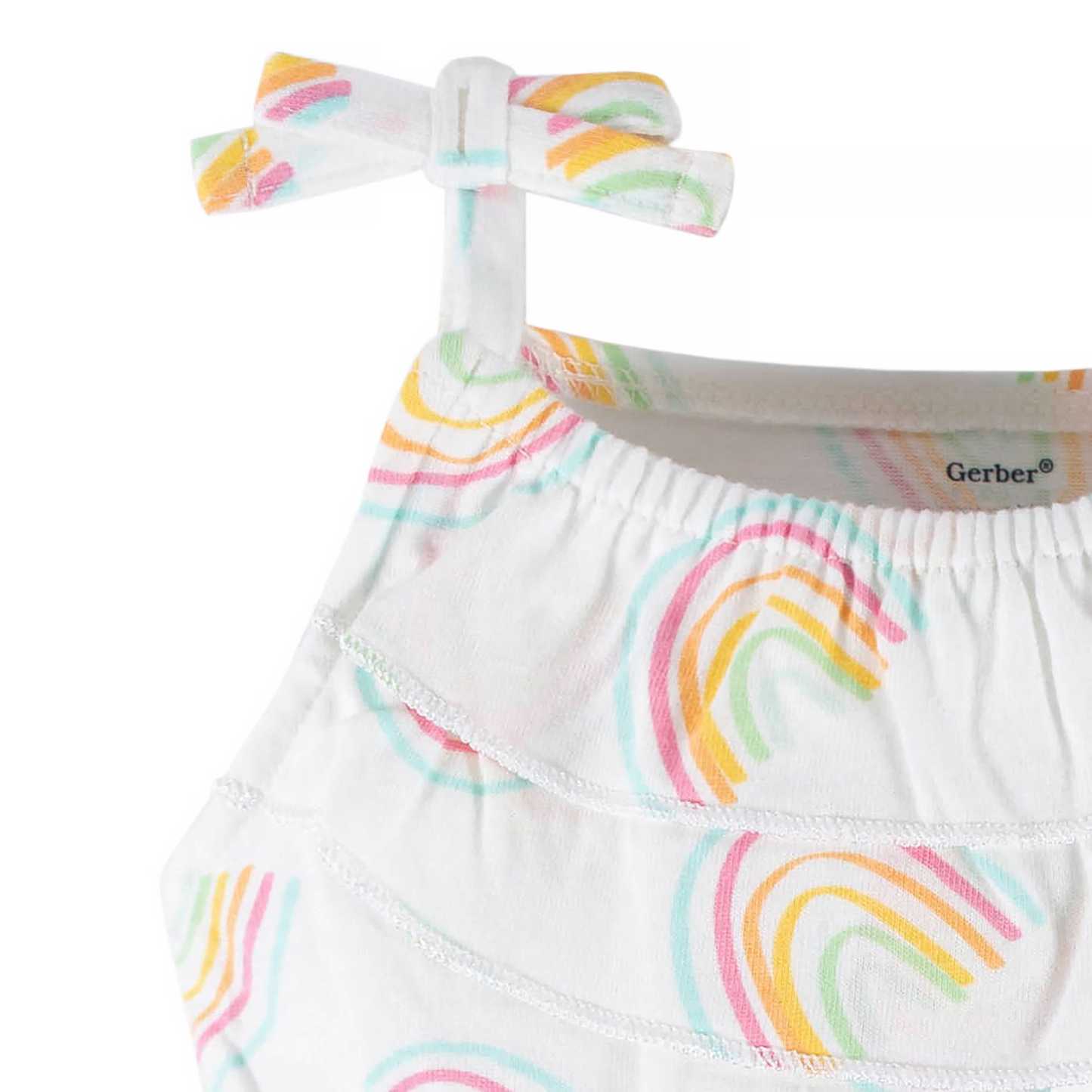 2-Pack Baby & Toddler Girls Dots Of Rainbows Tank Rompers