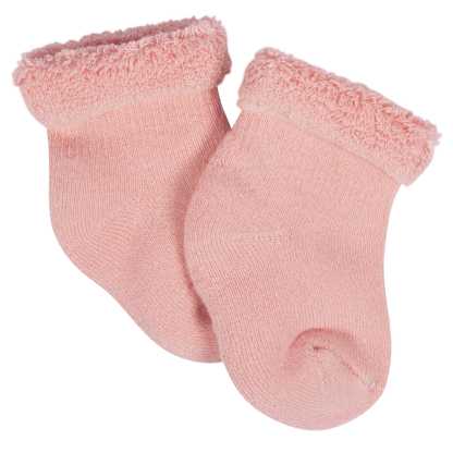 12-Pack Baby Girls Golden Floral Terry Wiggle Proof Socks