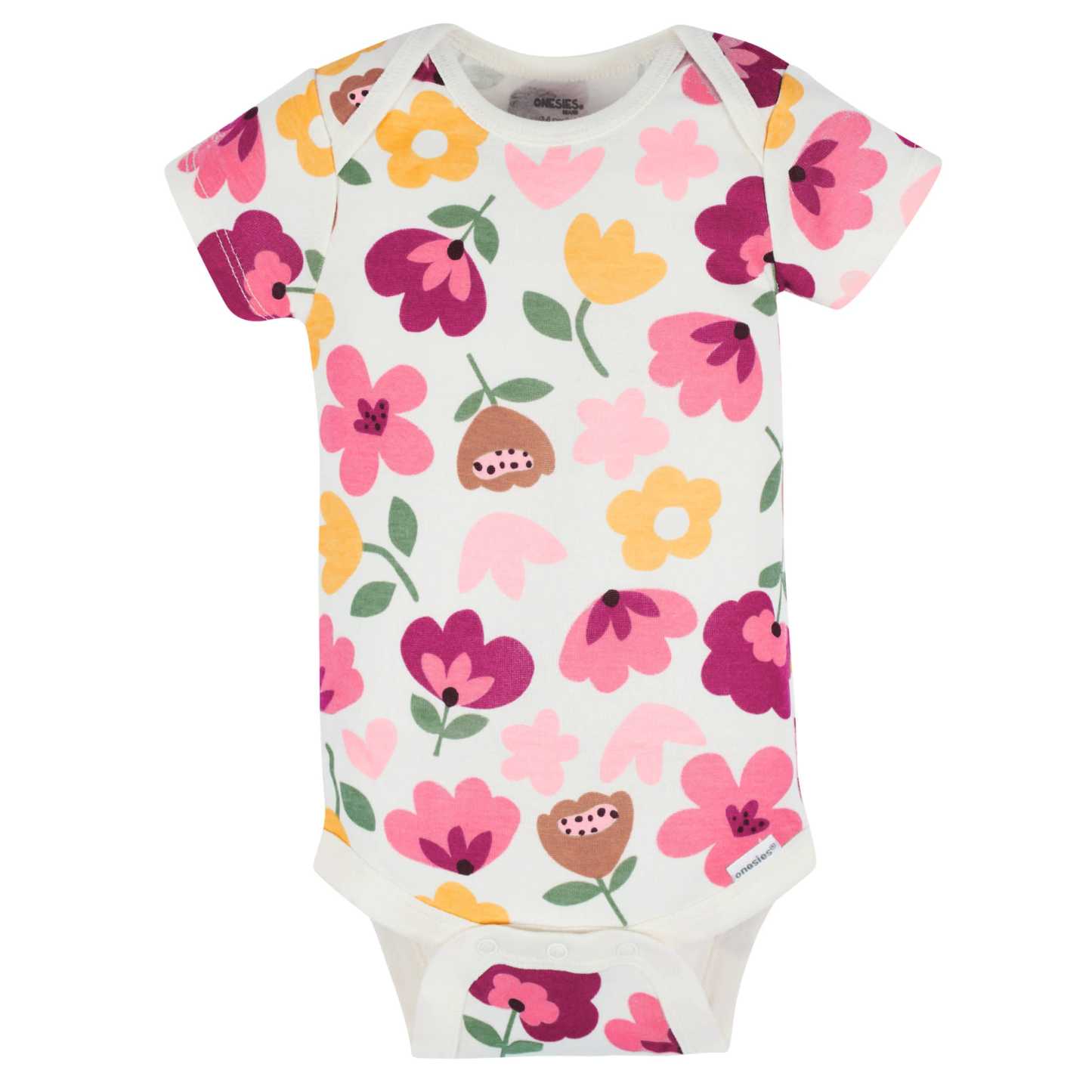 8-Pack Baby Girls Floral Fox Short Sleeve Onesies Bodysuits