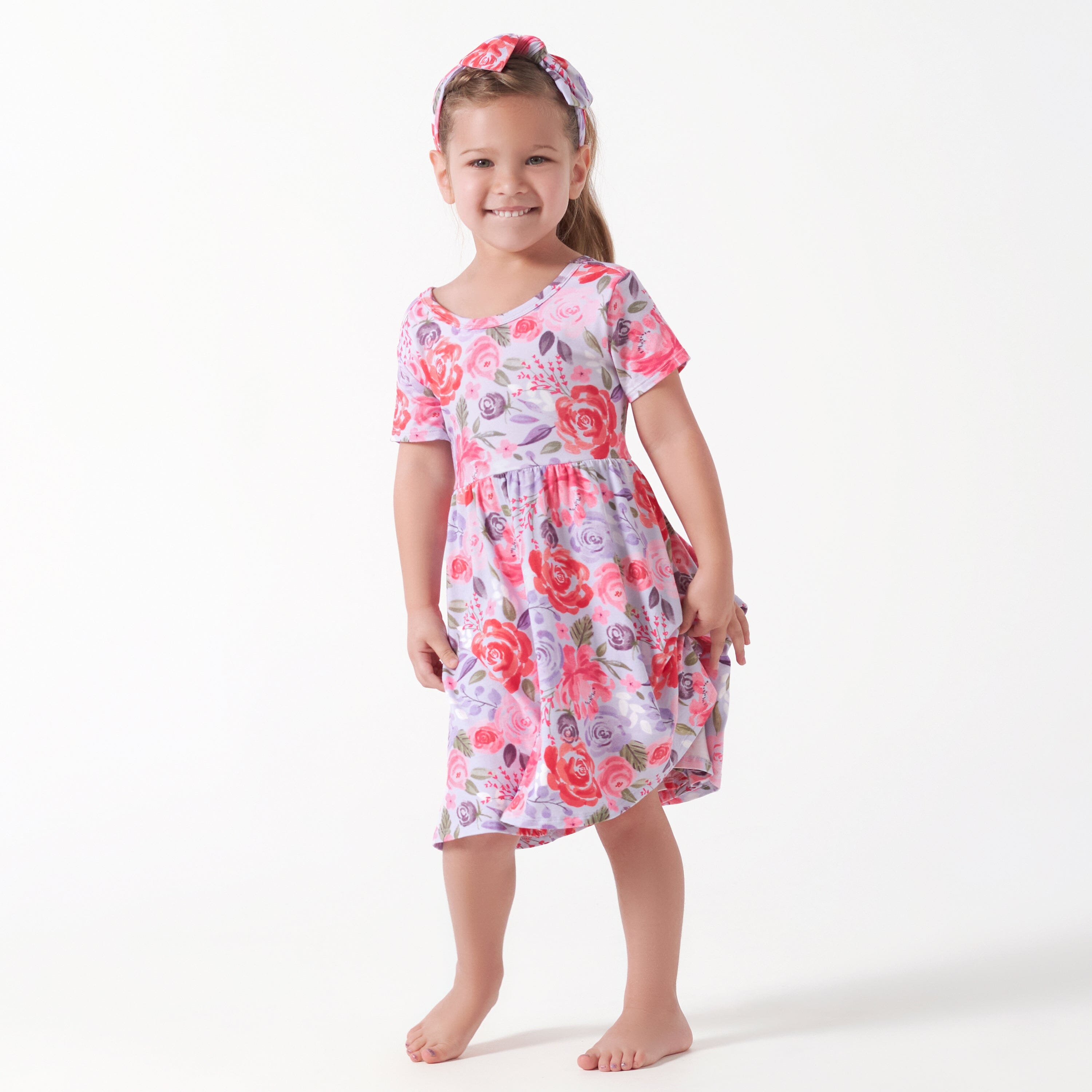 Infant & Toddler Girls Lilac Garden Buttery Soft Viscose Made from Eucalyptus Twirl Dress