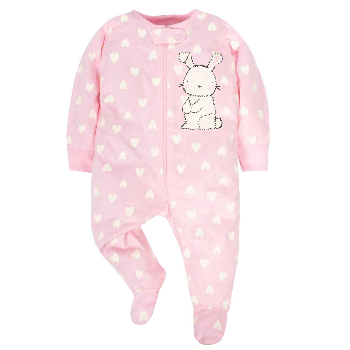 4-Pack Baby Girls Bunny Zip Front Sleep ‘N Plays