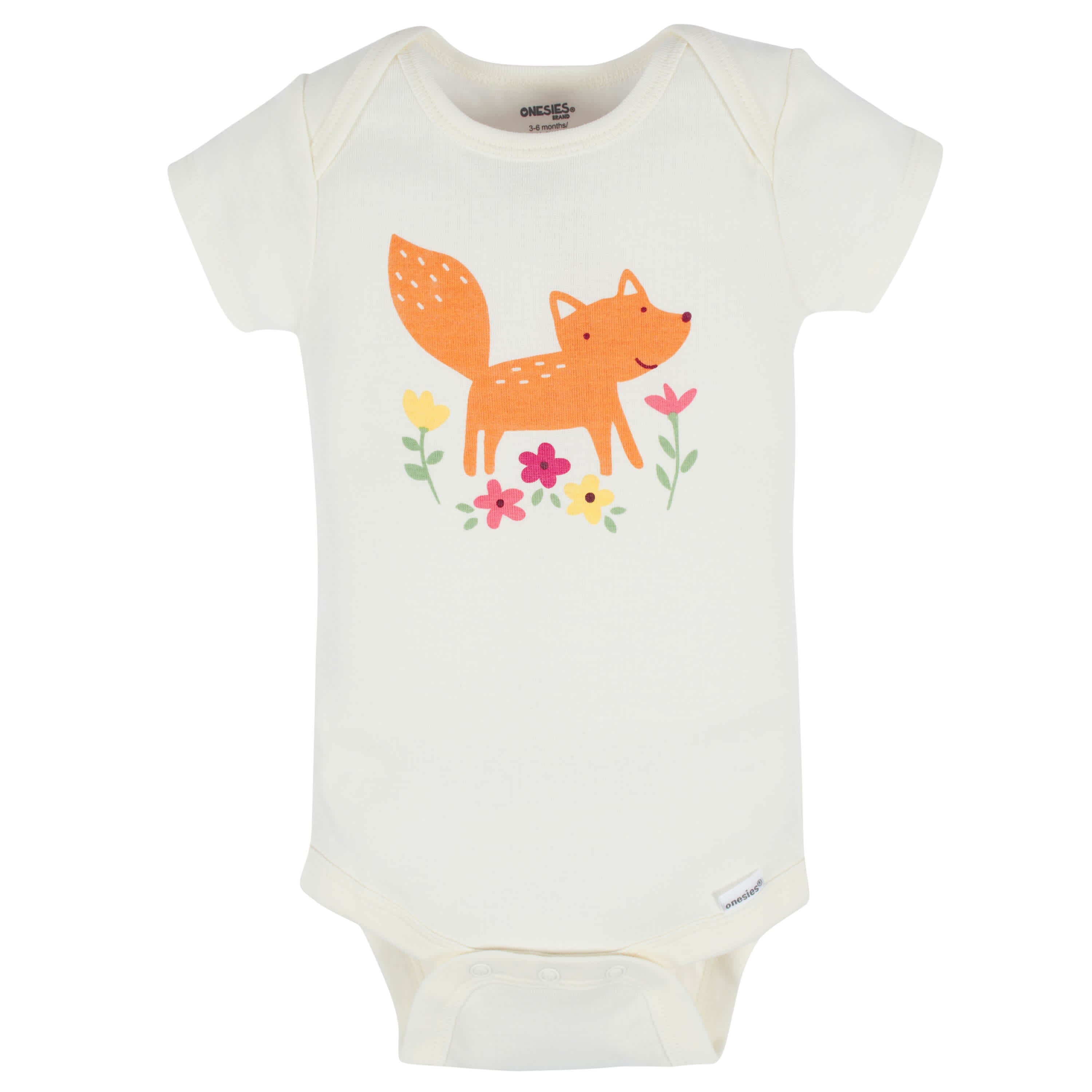 8-Pack Baby Girls Floral Fox Short Sleeve Onesies Bodysuits