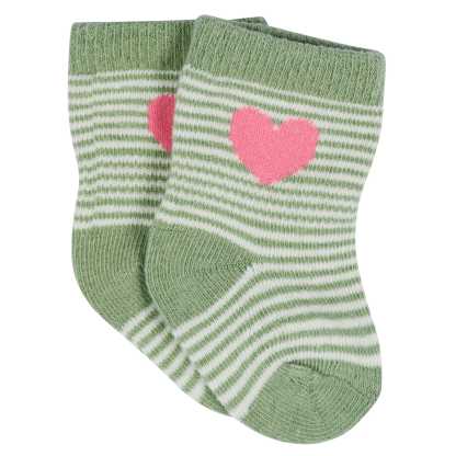 12-Pack Baby & Toddler Girls Floral Fox Jersey Crew Wiggle Proof Socks