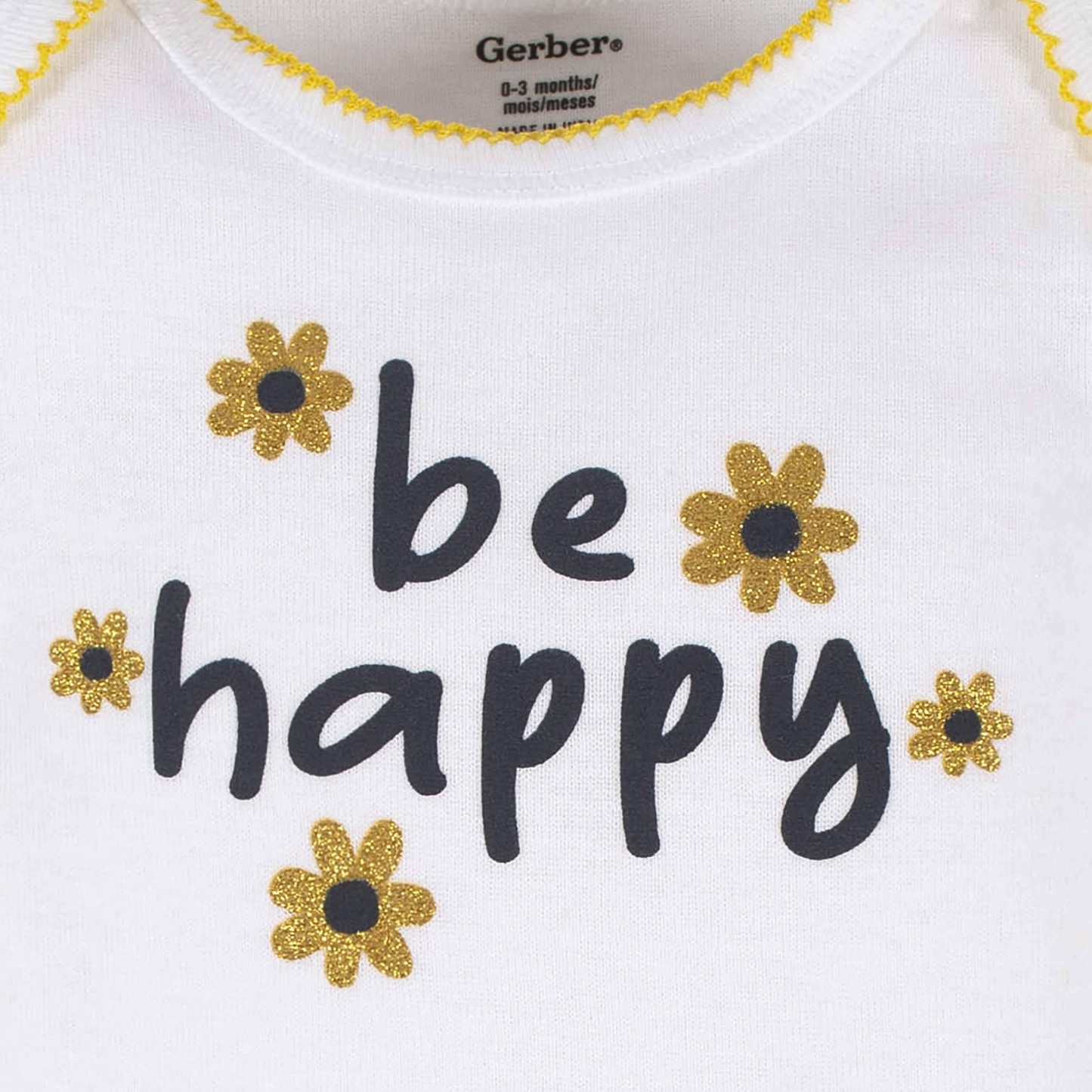 4-Piece Baby Girls Bee Garden Onesies Bodysuit, Tee, Skort & Pant Set