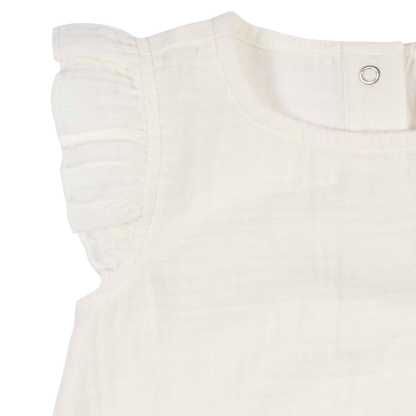 Baby Girls Ivory Gauze Sunsuit Romper