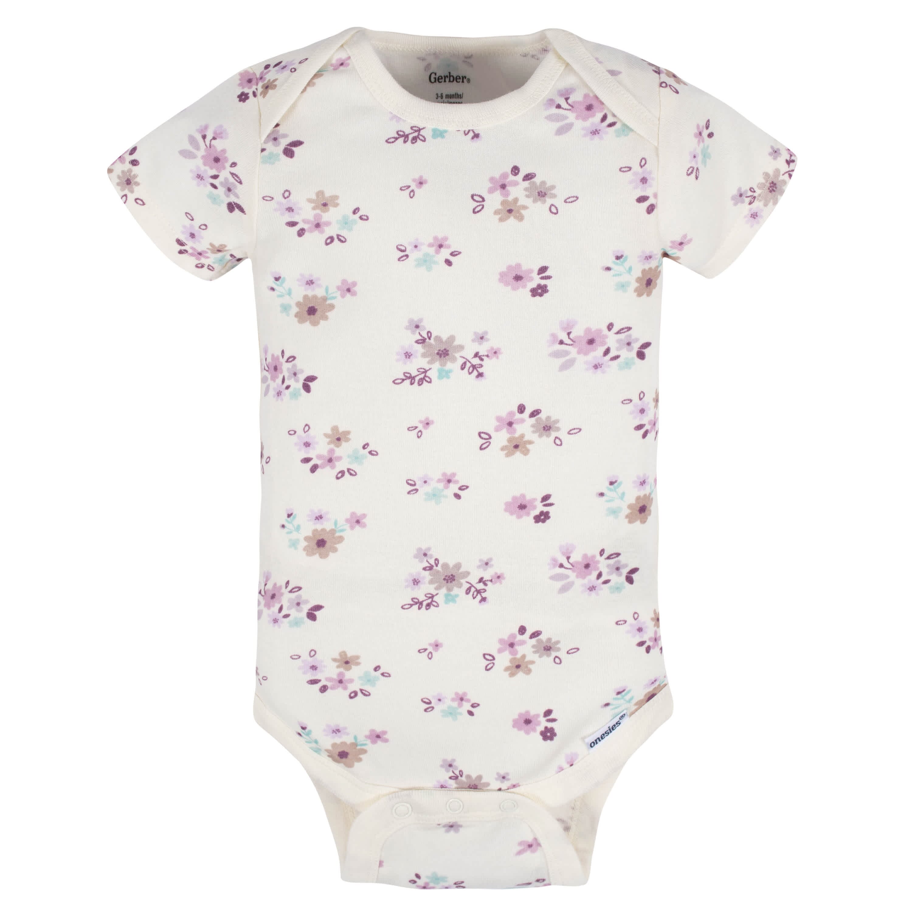8-Pack Baby Girls Lavender Garden Onesies Bodysuits