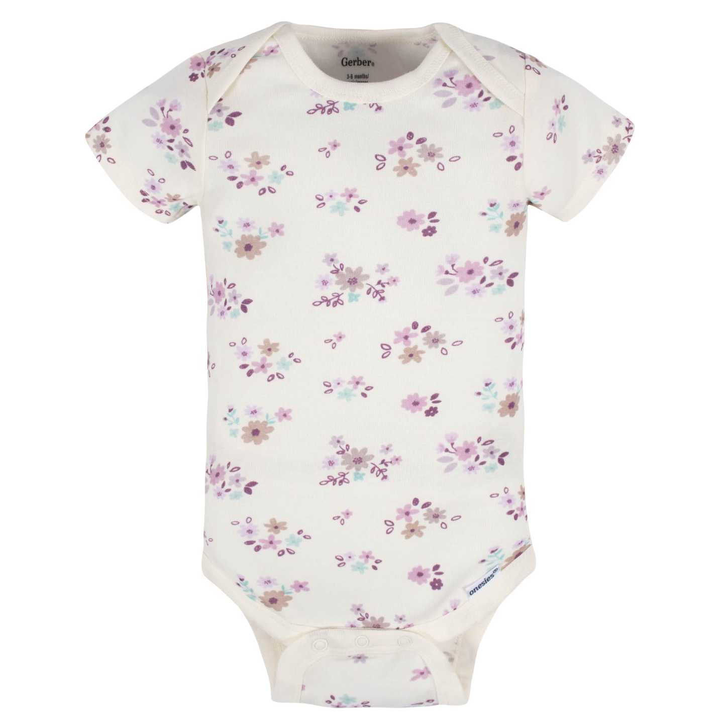 8-Pack Baby Girls Lavender Garden Onesies Bodysuits