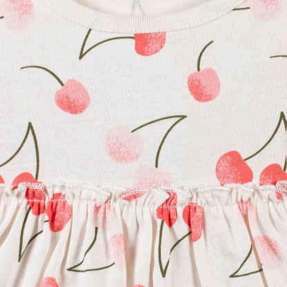 3-Piece Baby & Toddler Girls Cherry Kisses Dress, Diaper Cover & Headband Set