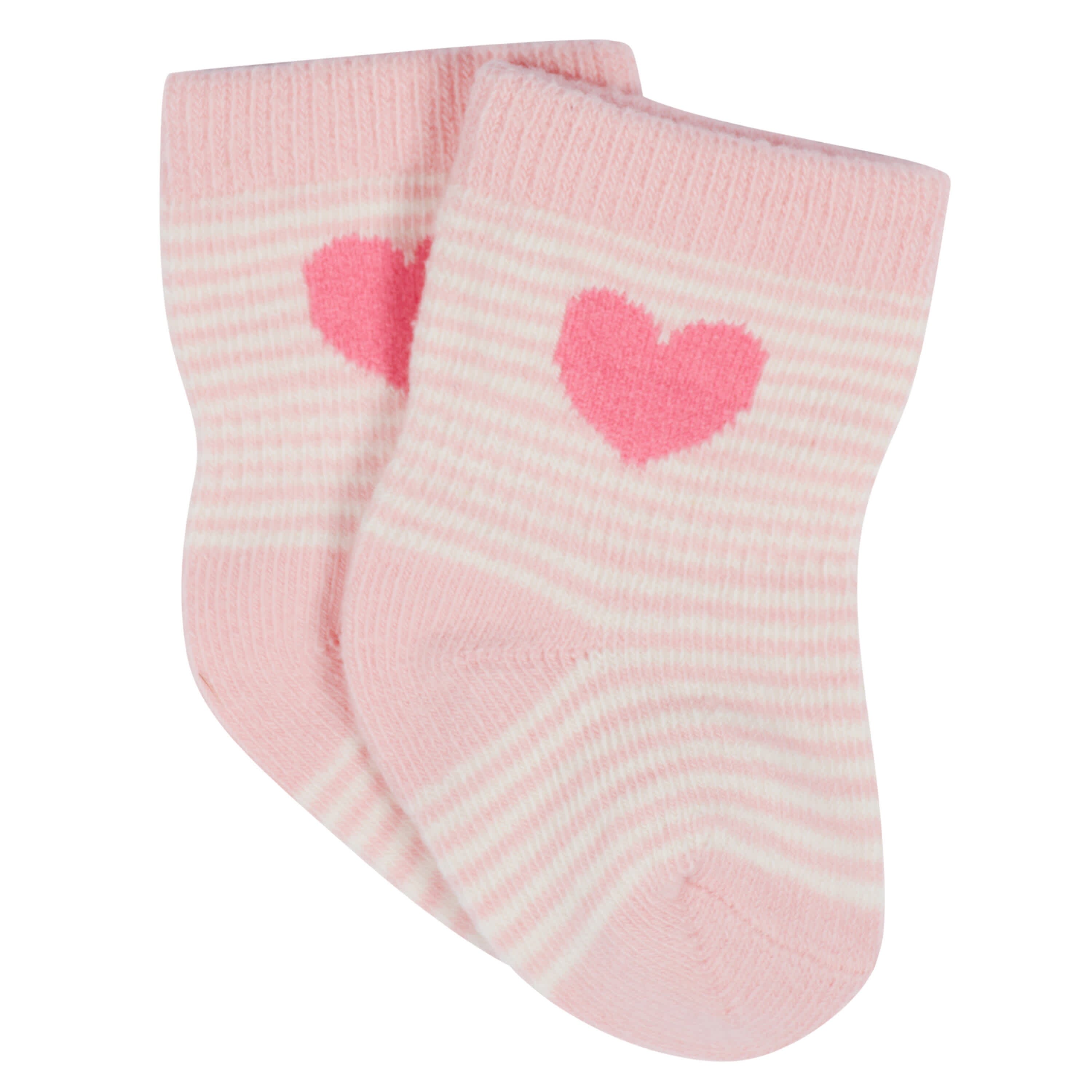 12-Pack Baby & Toddler Girls Floral Fox Jersey Crew Wiggle Proof Socks