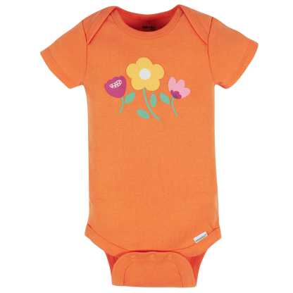 8-Pack Baby Girls Floral Fox Short Sleeve Onesies Bodysuits