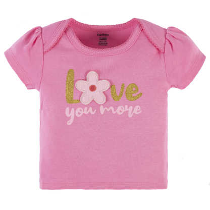 4-Piece Baby Girls Summer Blossom Onesies Bodysuit, Tee, Skort & Pant Set