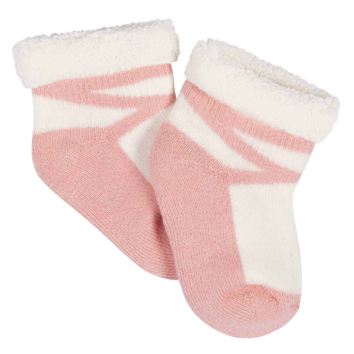 12-Pack Baby Girls Golden Floral Terry Wiggle Proof Socks