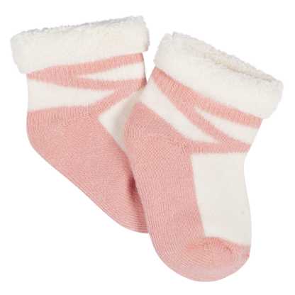 12-Pack Baby Girls Golden Floral Terry Wiggle Proof Socks