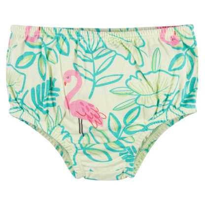 3-Piece Baby & Toddler Girls Flamingo Fun Dress, Diaper Cover & Reversible Sun Hat Set