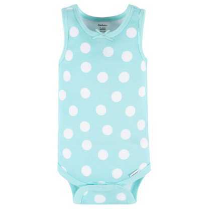 4-Pack Baby Girls Dots Of Rainbows Tank Onesies Bodysuits