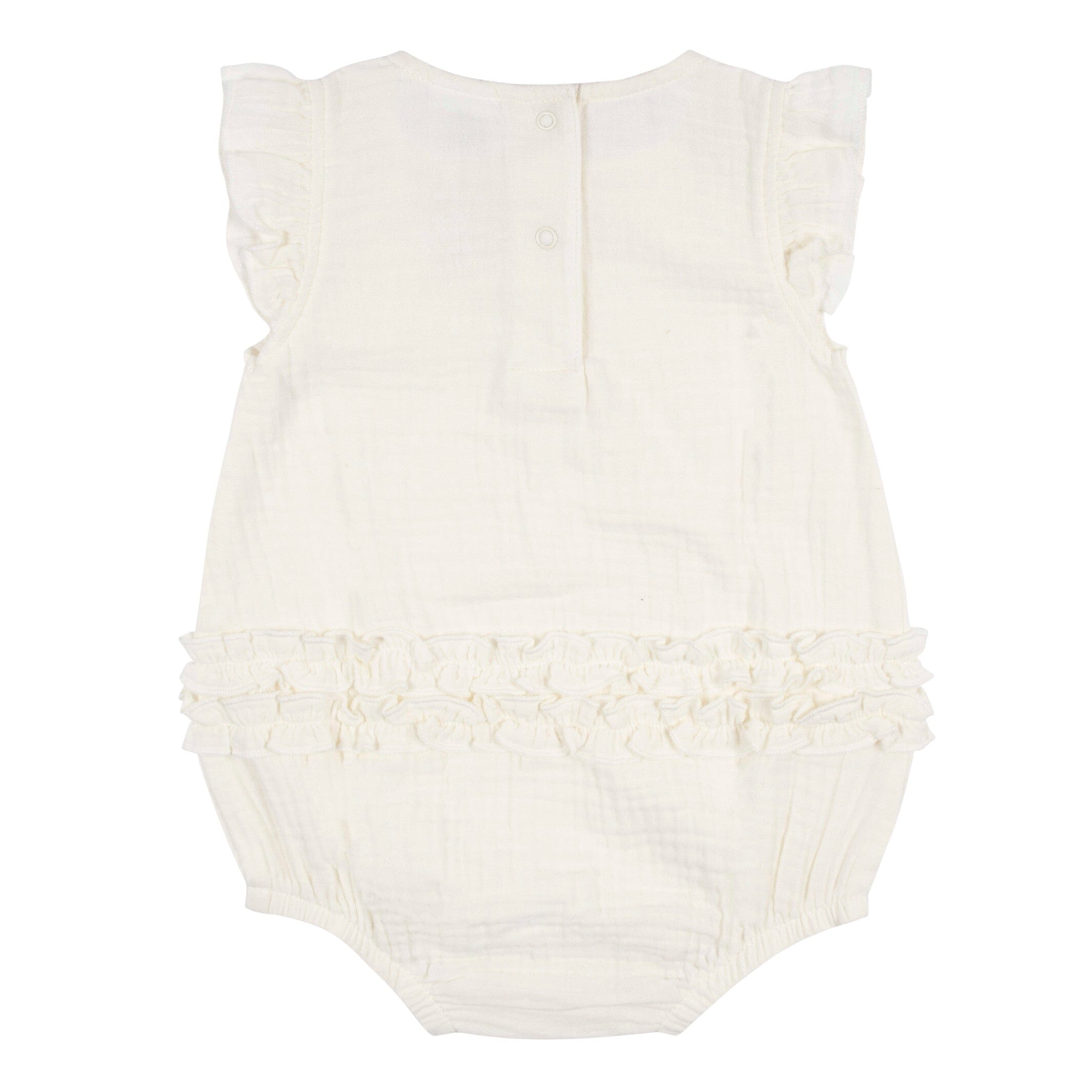 Baby Girls Ivory Gauze Sunsuit Romper