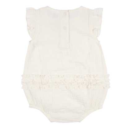 Baby Girls Ivory Gauze Sunsuit Romper