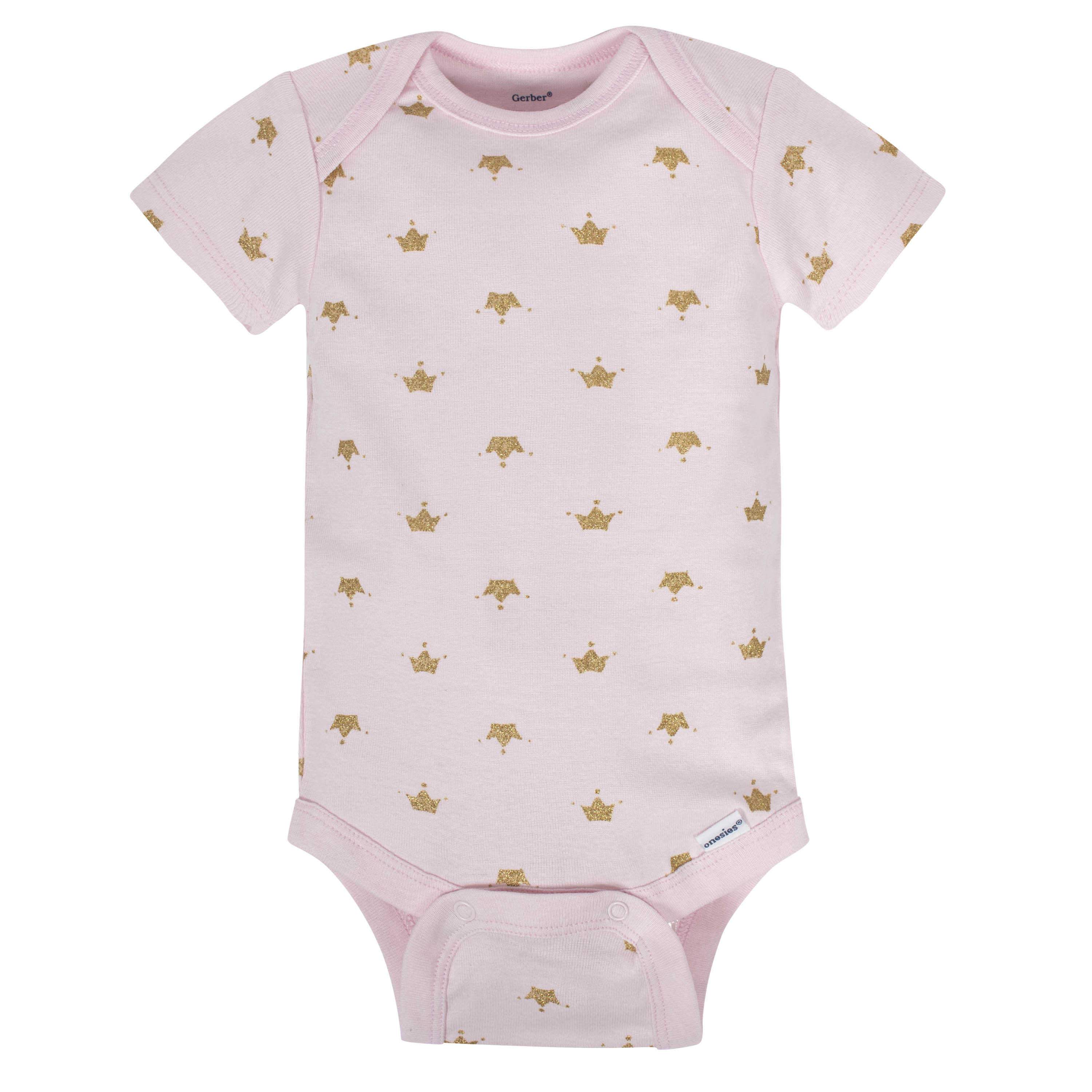 8-pack Baby Girls' Castle Short Sleeve Onesies Bodysuits