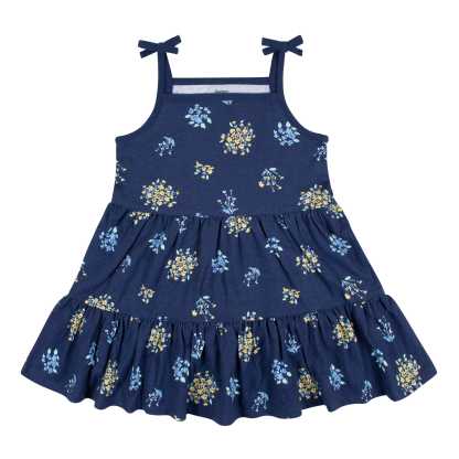 2-Pack Infant & Toddler Girls Blue Floral Knit Dresses