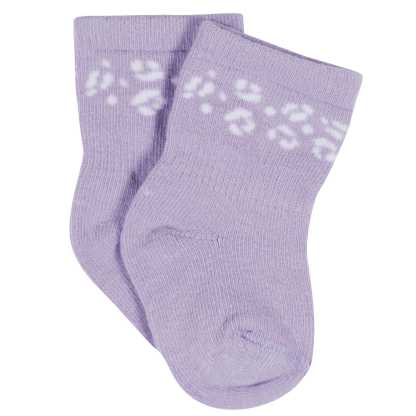 12-Pack Baby & Toddler Girls Rainbow Floral Jersey Crew Wiggle Proof Socks