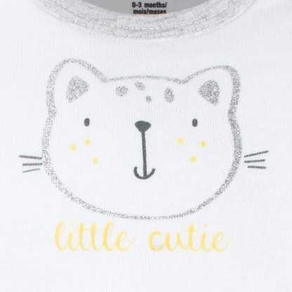 3-Piece Baby Girls Purrfectly Wild Short Sleeve Onesies Bodysuits & Pants Set