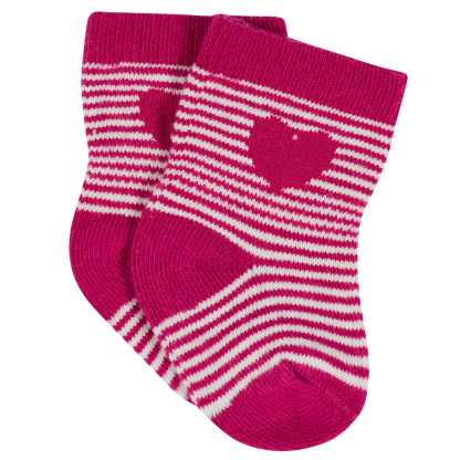 12-Pack Baby & Toddler Girls Floral Fox Jersey Crew Wiggle Proof Socks