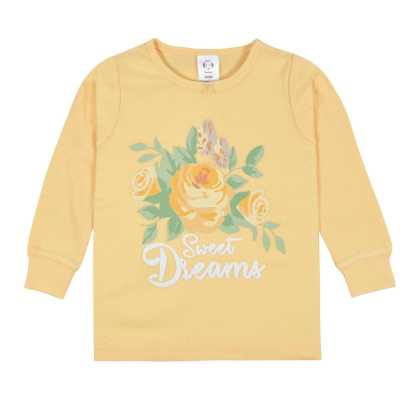 4-Piece Infant & Toddler Girls Golden Flowers Snug Fit Cotton Pajamas