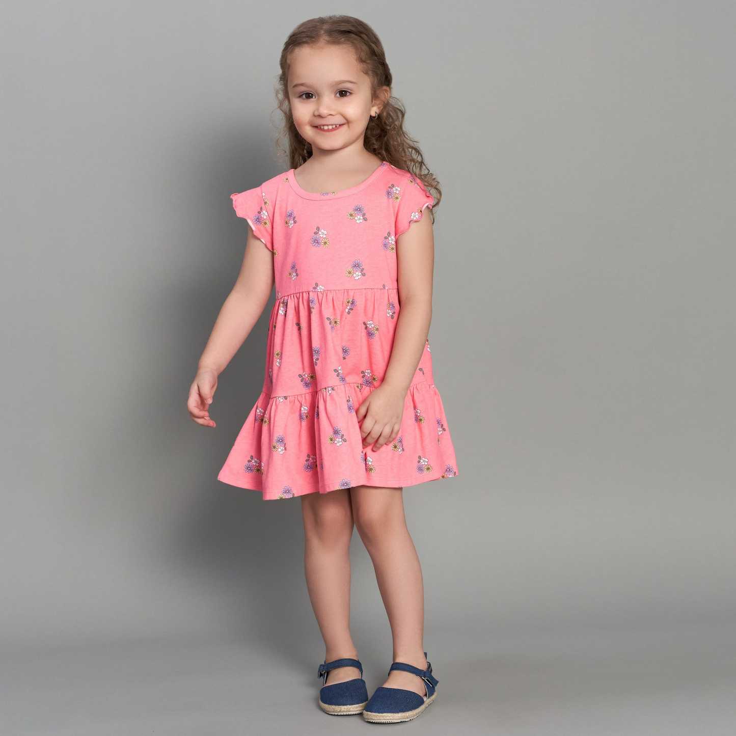 2-Pack Infant & Toddler Girls Pink Floral Knit Dresses