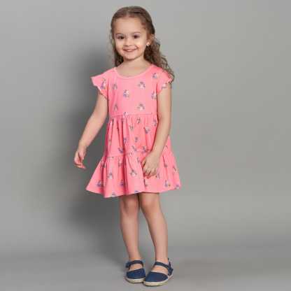 2-Pack Infant & Toddler Girls Pink Floral Knit Dresses