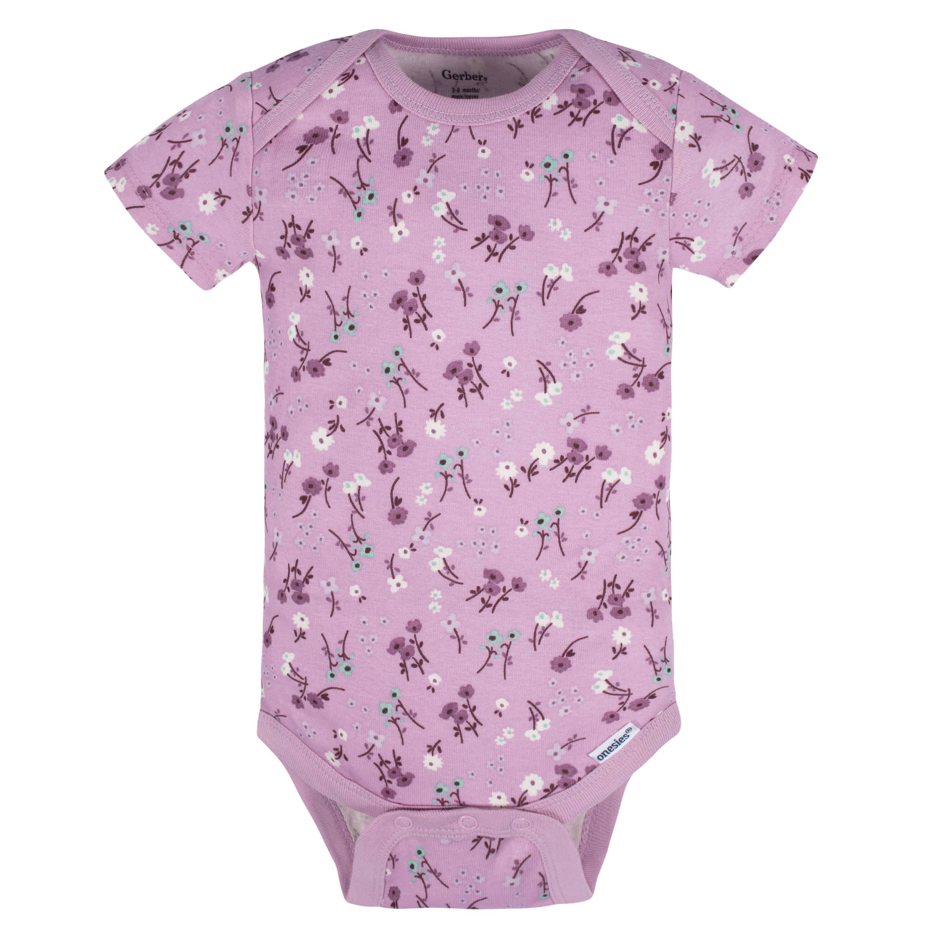 8-Pack Baby Girls Lavender Garden Onesies Bodysuits