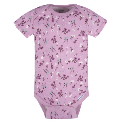 8-Pack Baby Girls Lavender Garden Onesies Bodysuits