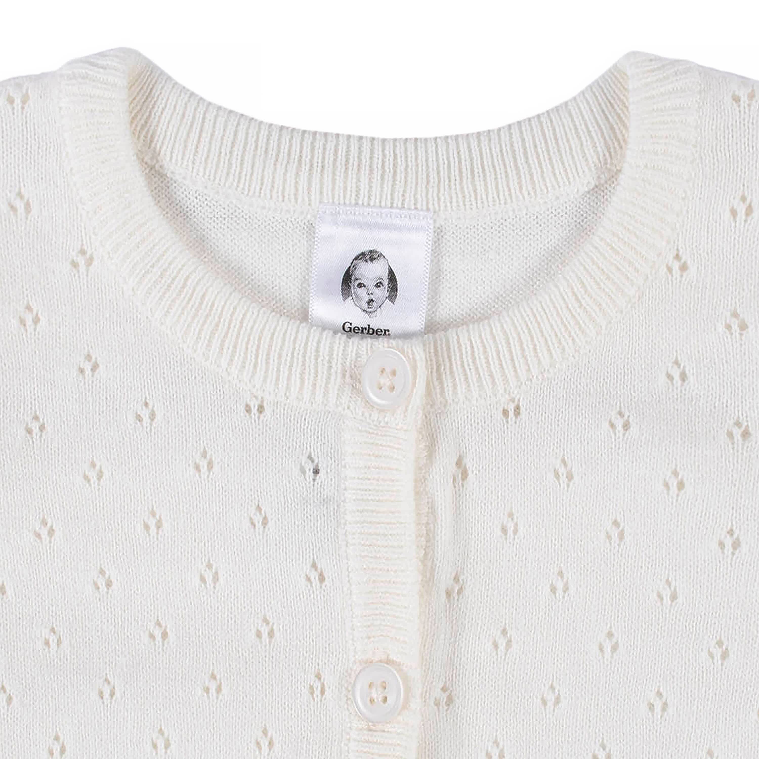 Baby & Toddler Girls White Pointelle Cardigan