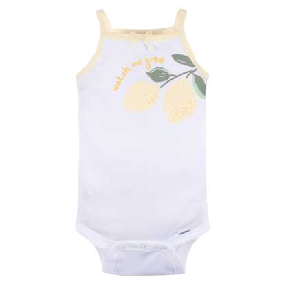 4-Pack Baby Girls Little Lemon Sleeveless Onesies Bodysuits