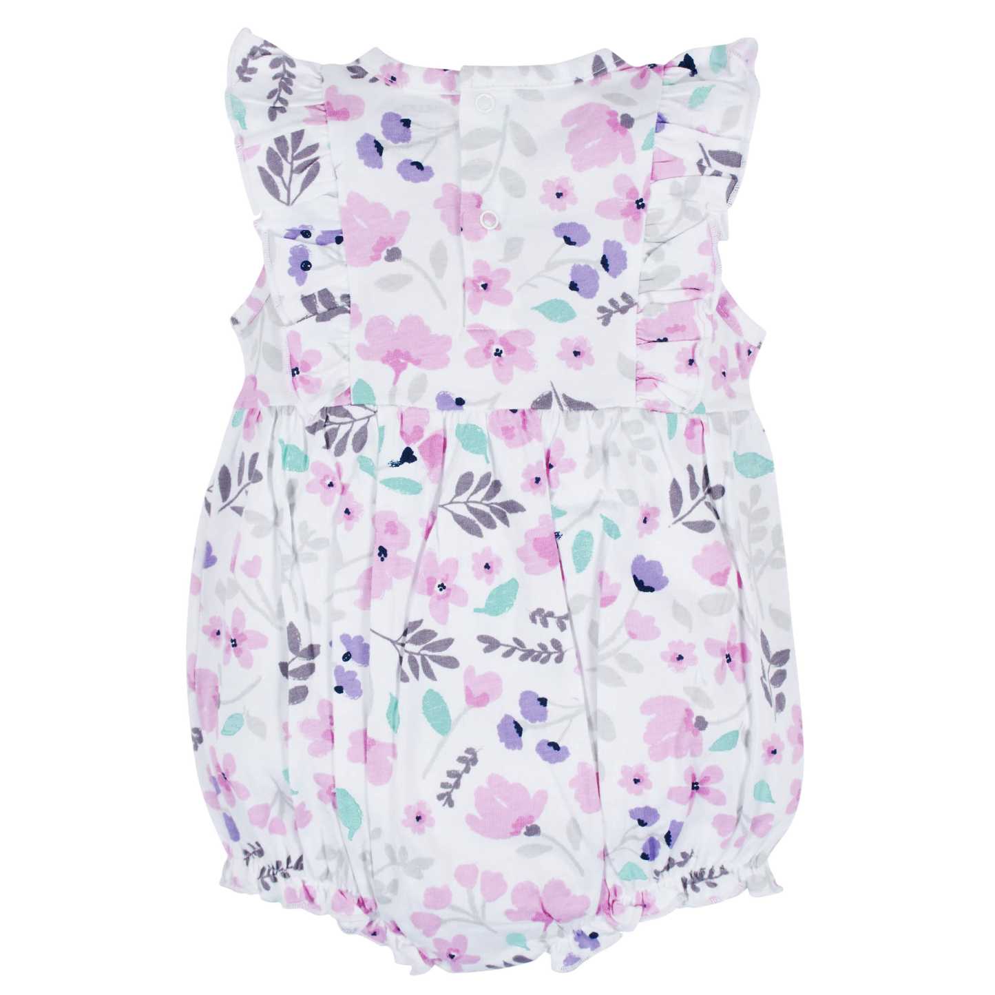 3-Pack Baby Girls Rainbow Floral Rompers