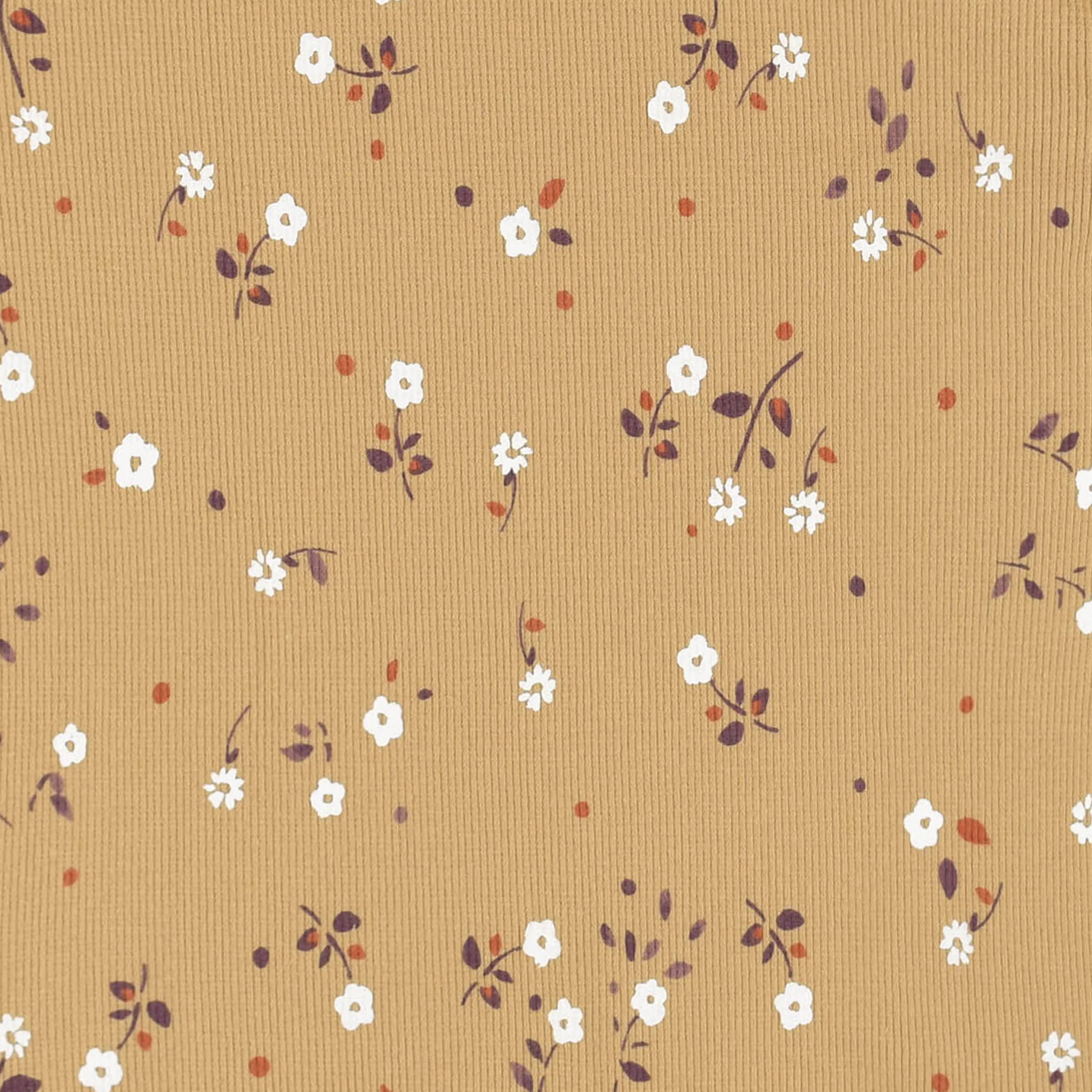 2-Pack Infant & Toddler Girls Mustard Floral Double Ruffle Tops