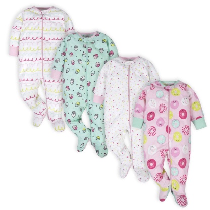 4-Pack Baby Girls Sweet Treat Sleep N' Plays