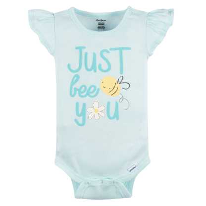 4-Pack Baby Girls Bee Petals Short Sleeve Onesies Bodysuits