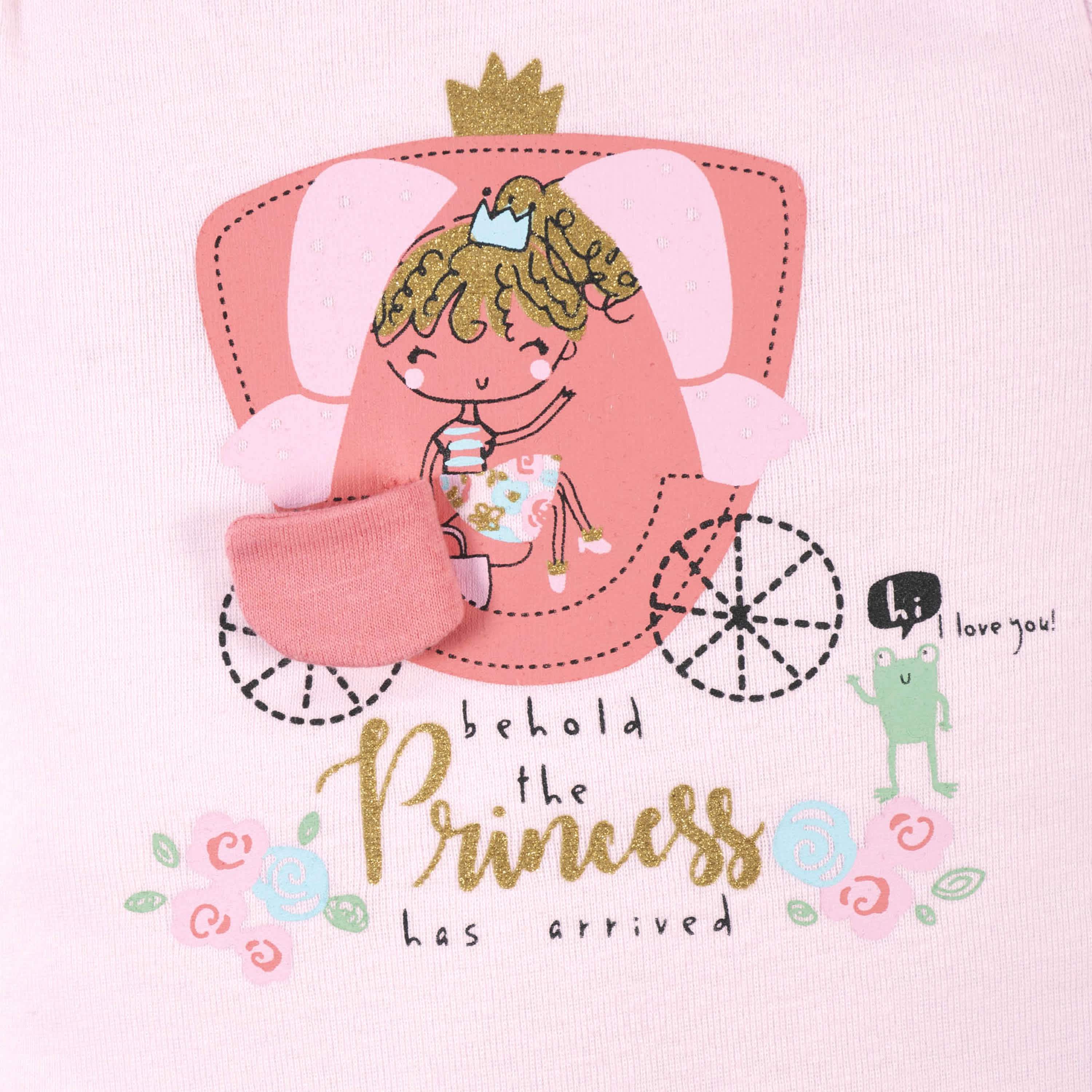 4-Pack Baby Girls Princess Short Sleeve Onesies Bodysuits