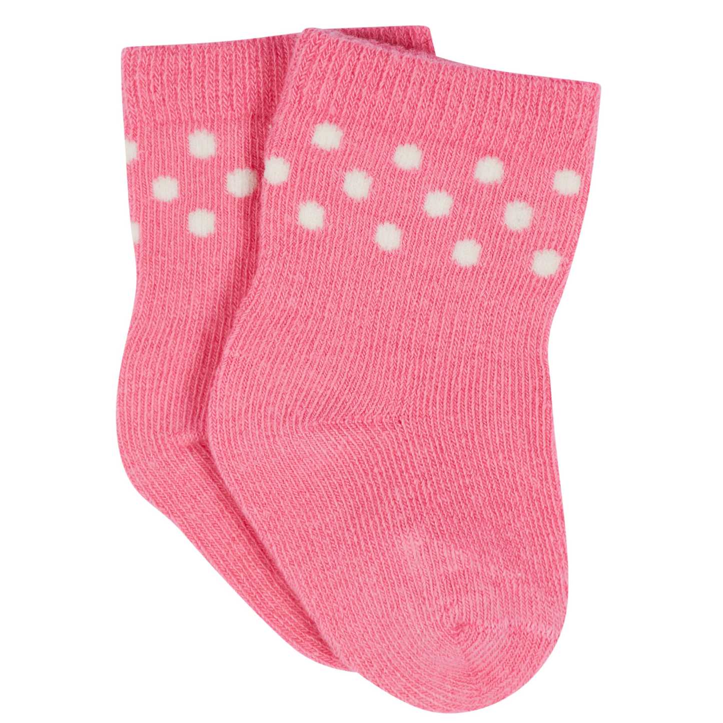 12-Pack Baby & Toddler Girls Floral Fox Jersey Crew Wiggle Proof Socks