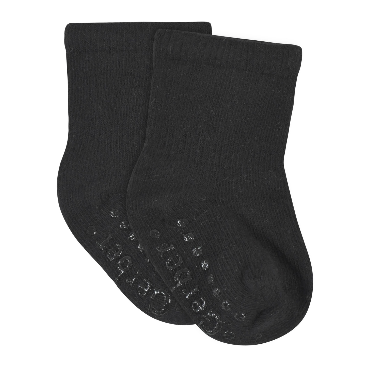 8-Pack Baby & Toddler Black Wiggle Proof Jersey Crew Socks