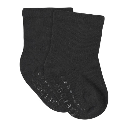 8-Pack Baby & Toddler Black Wiggle Proof Jersey Crew Socks