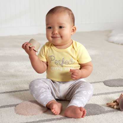 3-Piece Baby Girls Purrfectly Wild Short Sleeve Onesies Bodysuits & Pants Set