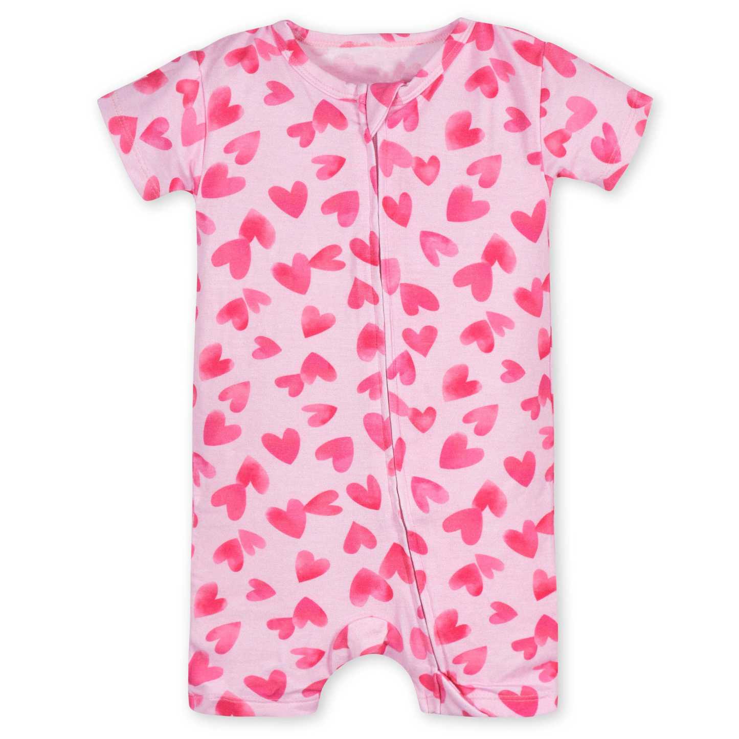 Baby Girls Heartfelt Buttery Soft Viscose Made from Eucalyptus Snug Fit Romper