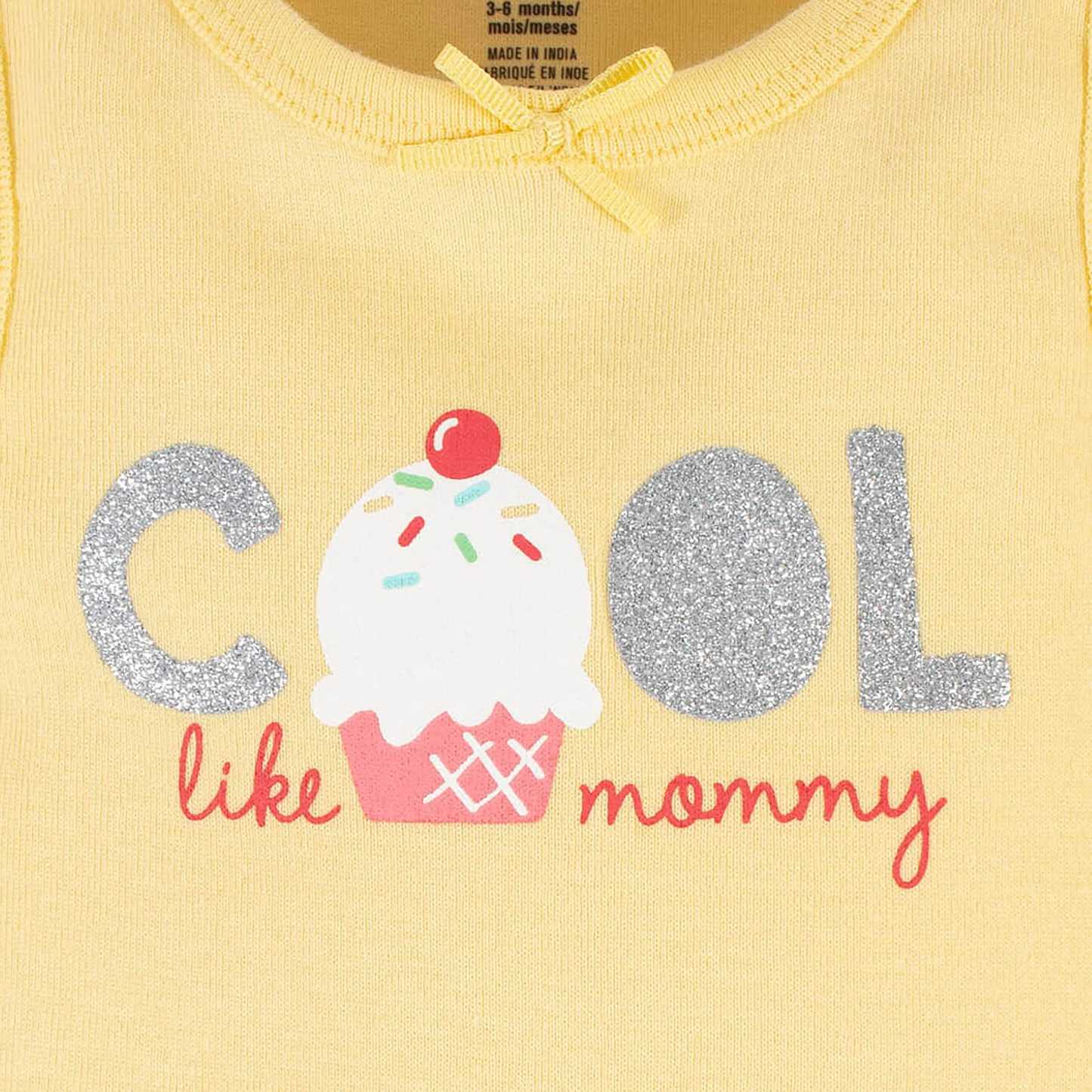 4-Pack Baby Girls Dots Of Rainbows Tank Onesies Bodysuits