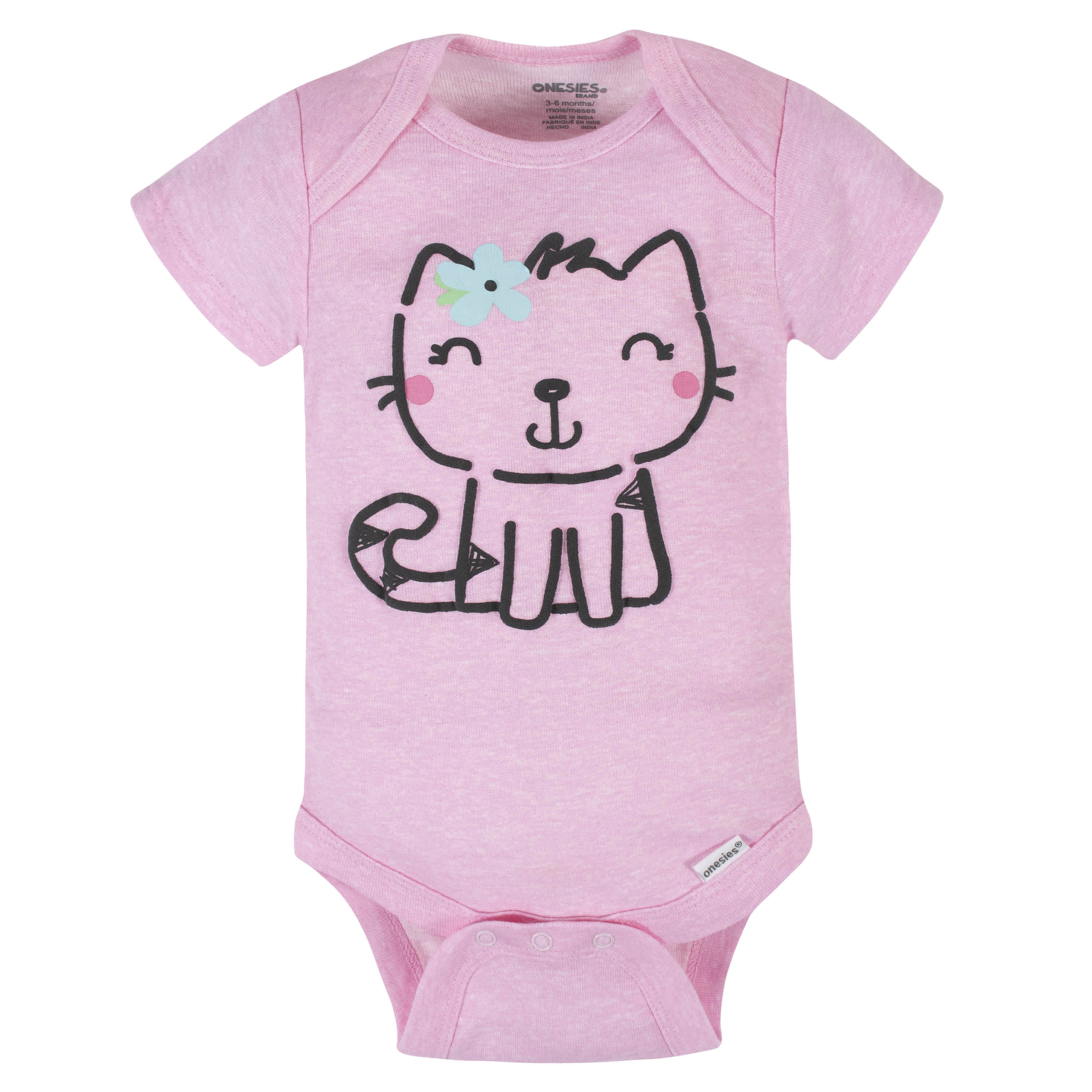 6-Piece Baby Girls Cat Onesies Brand Bodysuits & Pants Set