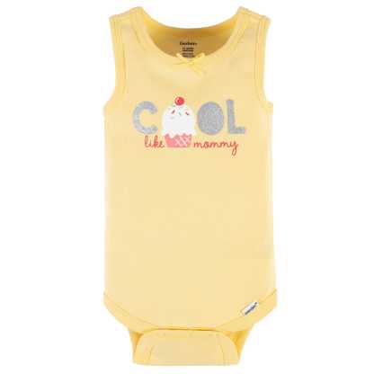 4-Pack Baby Girls Dots Of Rainbows Tank Onesies Bodysuits