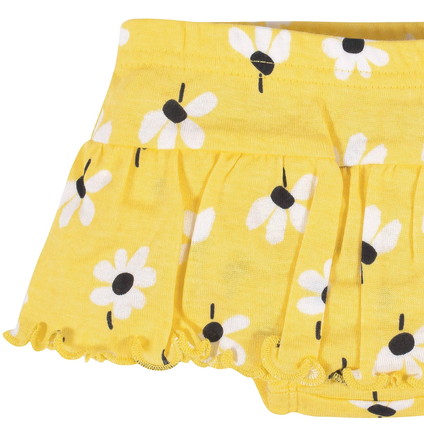 4-Piece Baby Girls Bee Garden Onesies Bodysuit, Tee, Skort & Pant Set