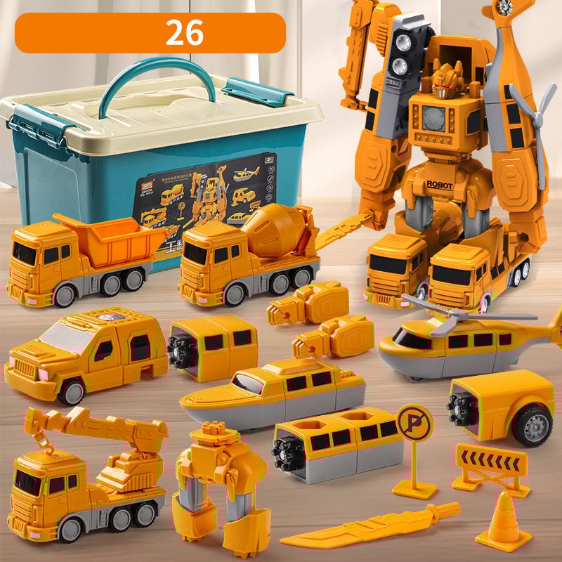 🎁🔥Magnetic Transform Engineering Car Assembled Toys