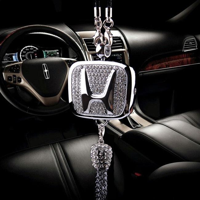 High-End Car Rearview Mirror Diamond-Encrusted Perfume Pendant