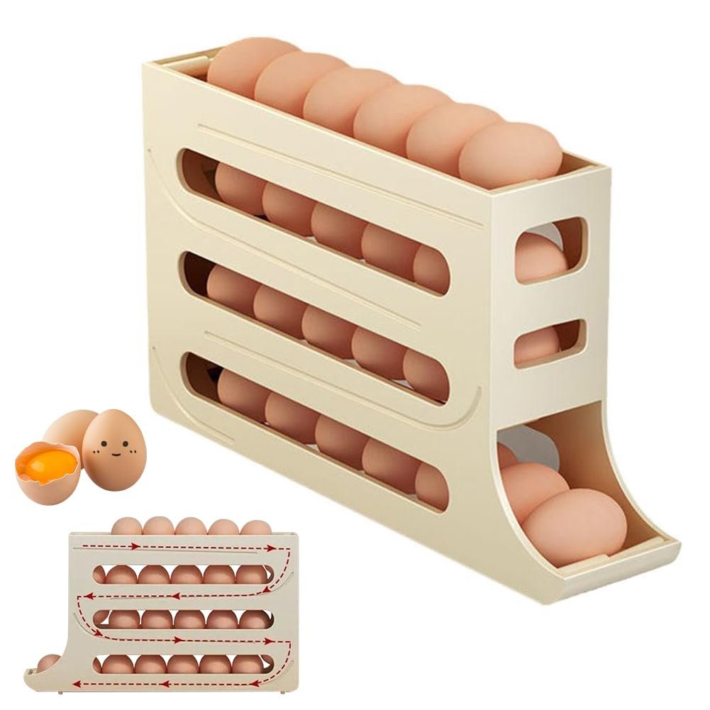🎄CHRISTMAS SALE 59% OFF ✨Egg Holder for Fridge, Eggs Dispenser Auto Rolling